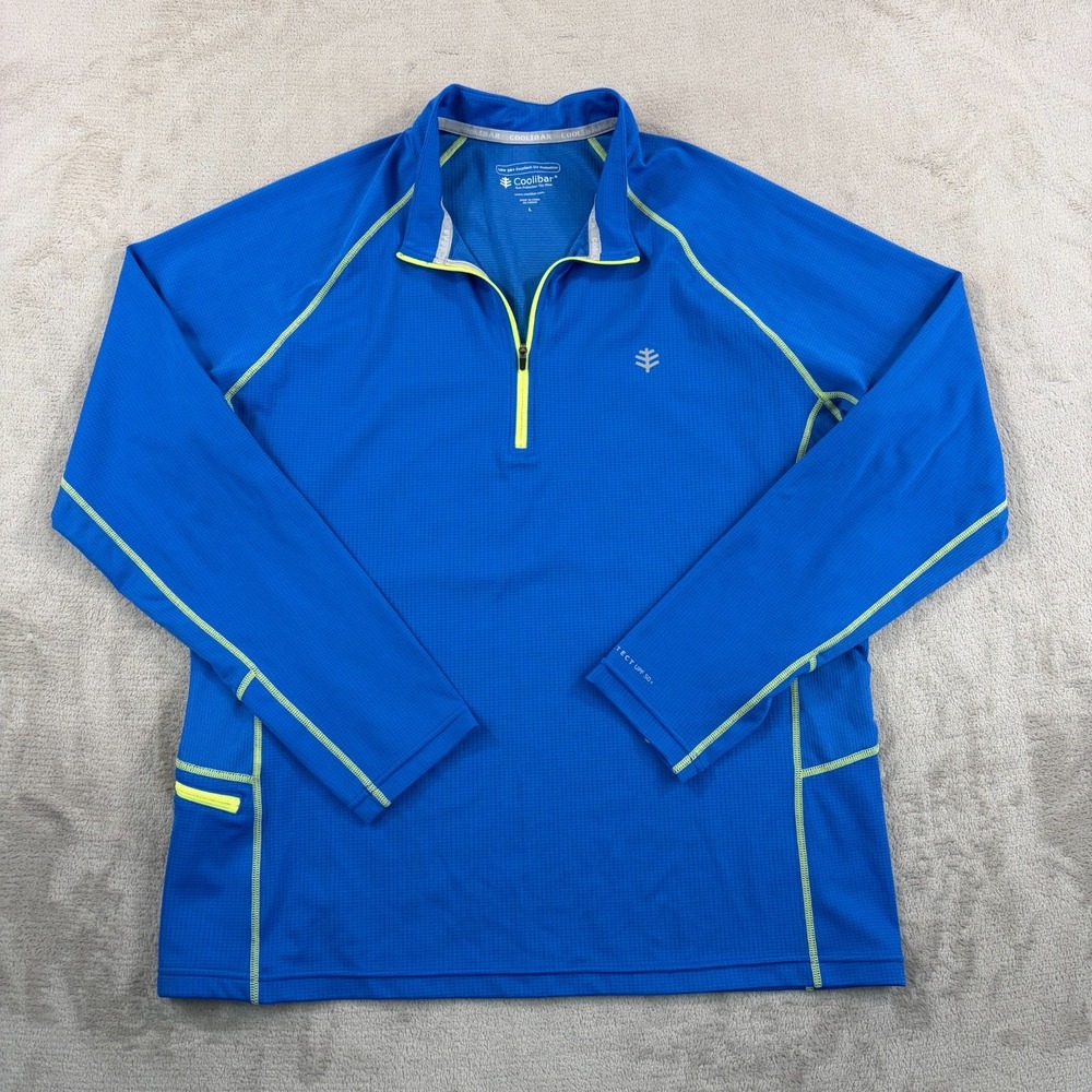 Coolibar Performance 1/4 Zip Pullover Men Large B… - image 1